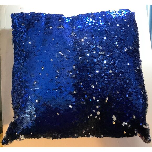 2 Sofa Pillows-1 Price Perfect Retro Decor Red Sequin & Blue Sequin 16"x16" - Picture 1 of 4